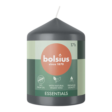 Bolsius Essentials Stumpenkerze 80 58 Stormy Grey