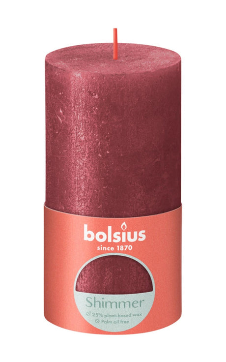 Bolsius rustikale Stumpenkerze 130 68 rot