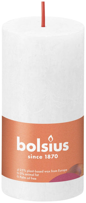 Bolsius Shine Collection Rustikale Stumpenkerze 100 50 Cloudy White – Cloudy White
