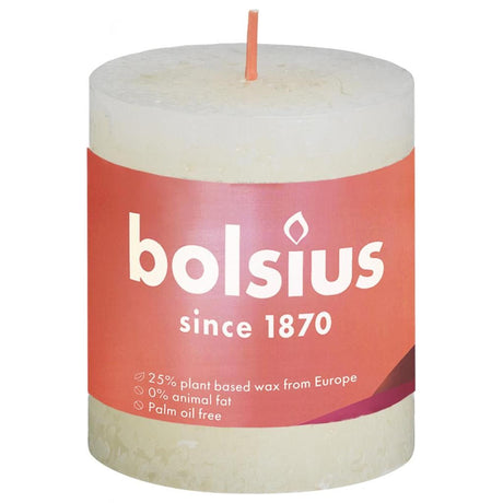 Bolsius Shine Collection Rustikale Stumpenkerze 80 68 Soft Pearl – Soft Pearl