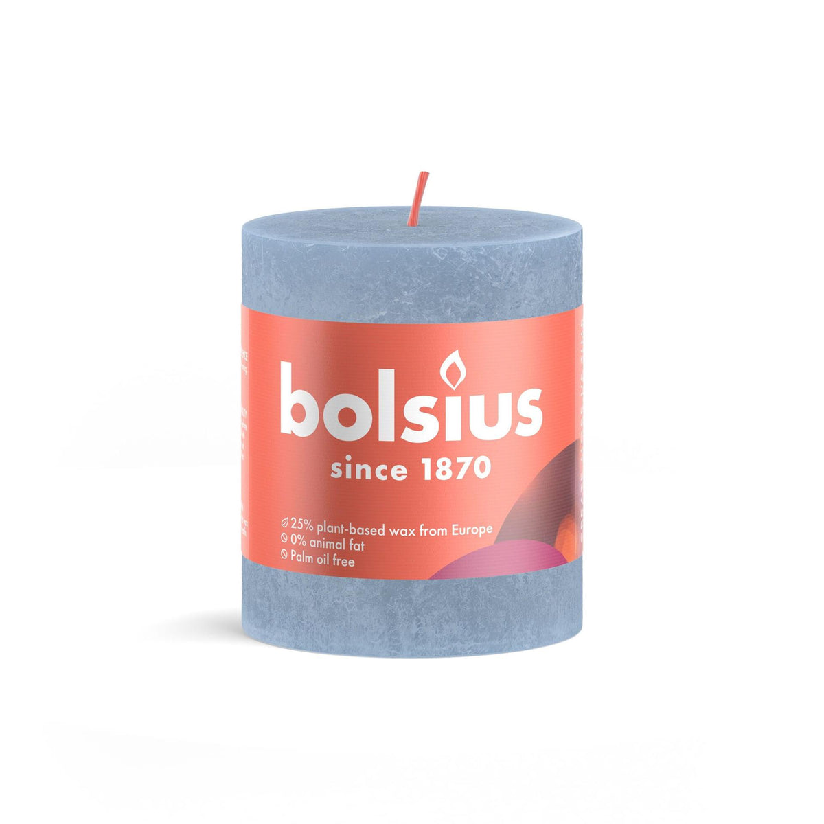 Bolsius Stumpenkerze 80 68 rustikal himmelblau-himmelblau