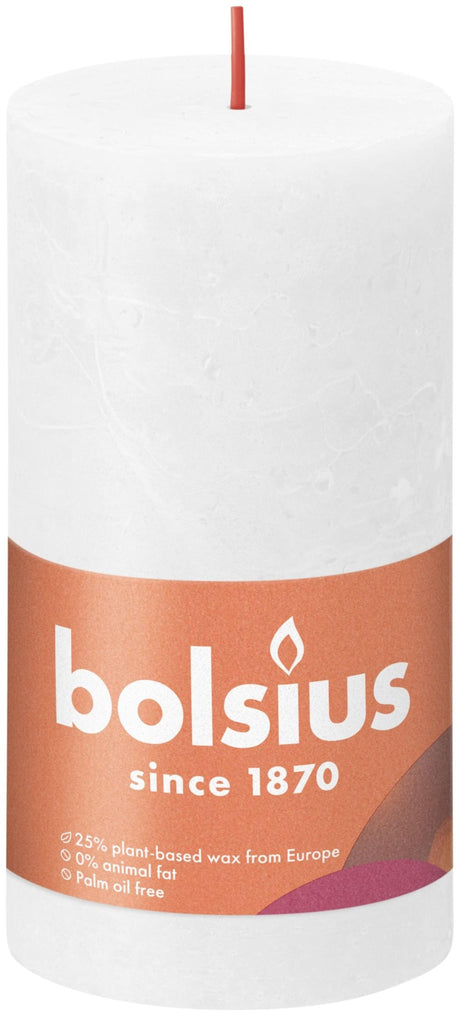 Bolsius rustikale Stumpenkerze 130 68 weiß