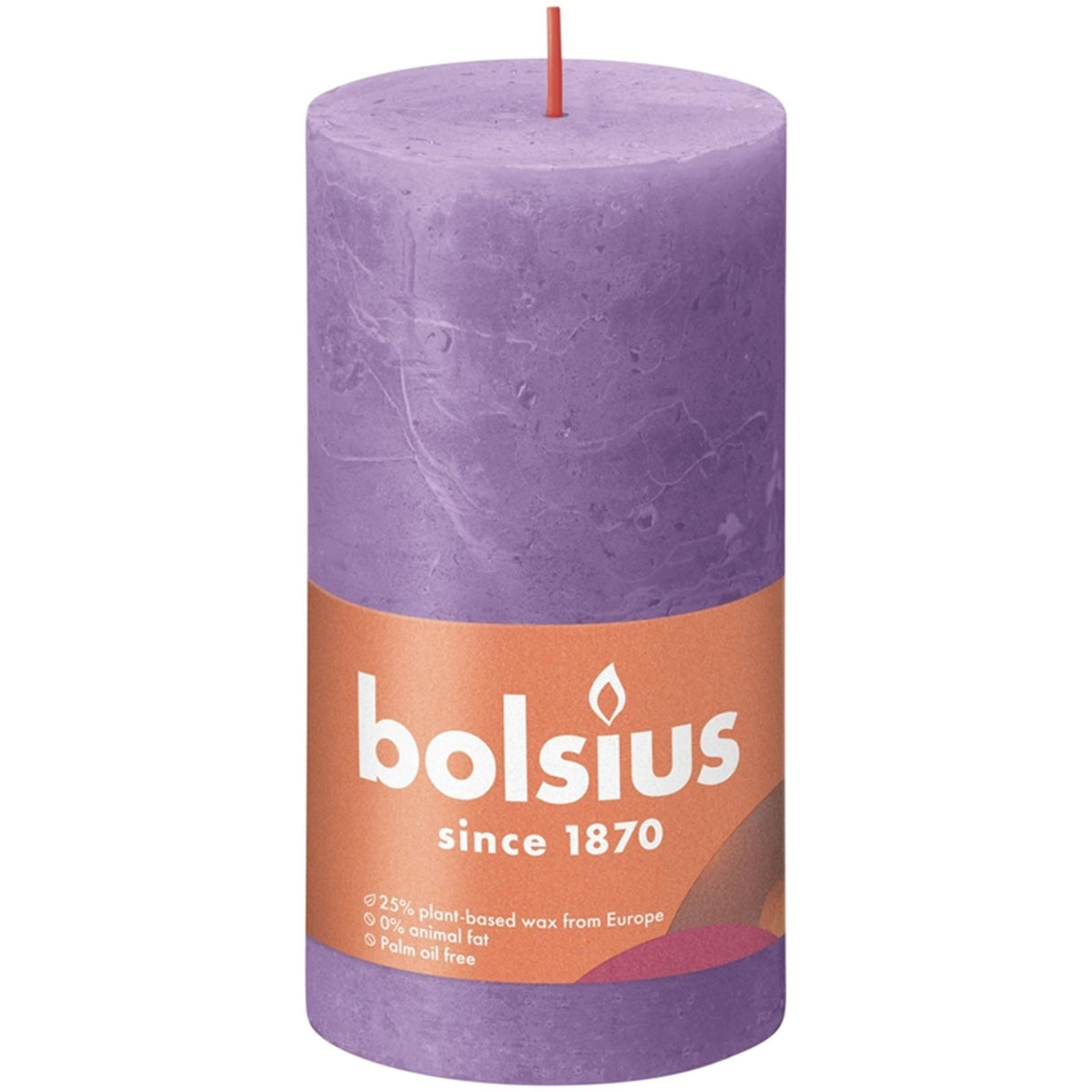 Bolsius rustikale Stumpenkerze 130 68 violett