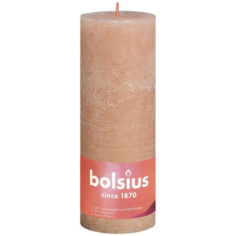 Bolsius rustikale Stumpenkerze 190 68 rosa