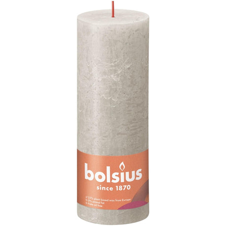 Bolsius rustikale Stumpenkerze 190 68 grau
