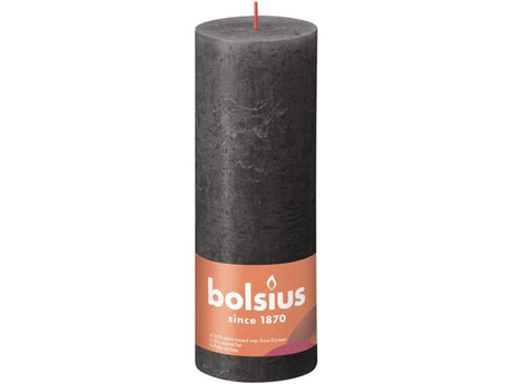Bolsius rustikale Stumpenkerze 190 68 grau