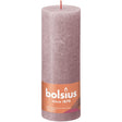 Bolsius Shine Collection rustikale Stumpenkerze 190 68 Ash Rose – Ash Pink