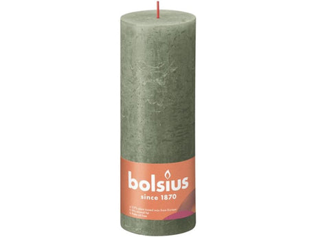 Bolsius rustikale Stumpenkerze 190 68 oliv