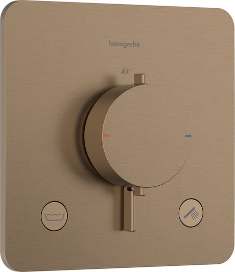 Hansgrohe Ecostat Comfort Q – Einbauthermostat – 2 Funktionen – Duschthermostat – Sicherheitskombination EN1717 – Bronze gebürstet