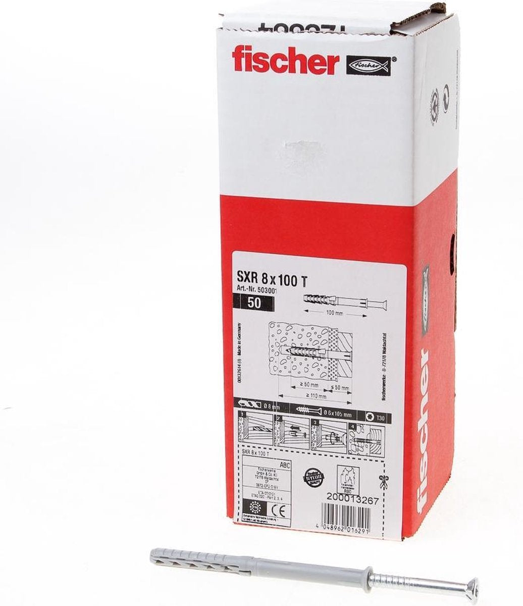 Fischer sxr 8 x 100 t constructie plug 100 mm 8 mm 503001 50 stuk(s)