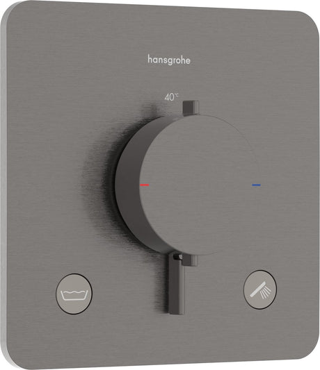 Hansgrohe Ecostat Comfort Q – Einbauthermostat – 2 Funktionen – Brausethermostat – Sicherheitskombination EN1717 – Chrom schwarz gebürstet