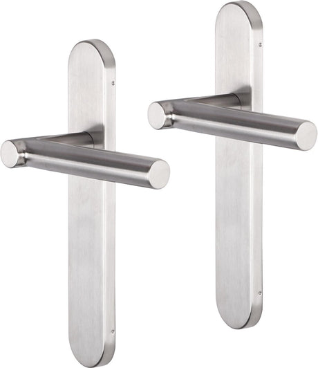 Impresso deurkruk - alton - voor binnen - ovaal - deurschild - rvs - 2 stuks