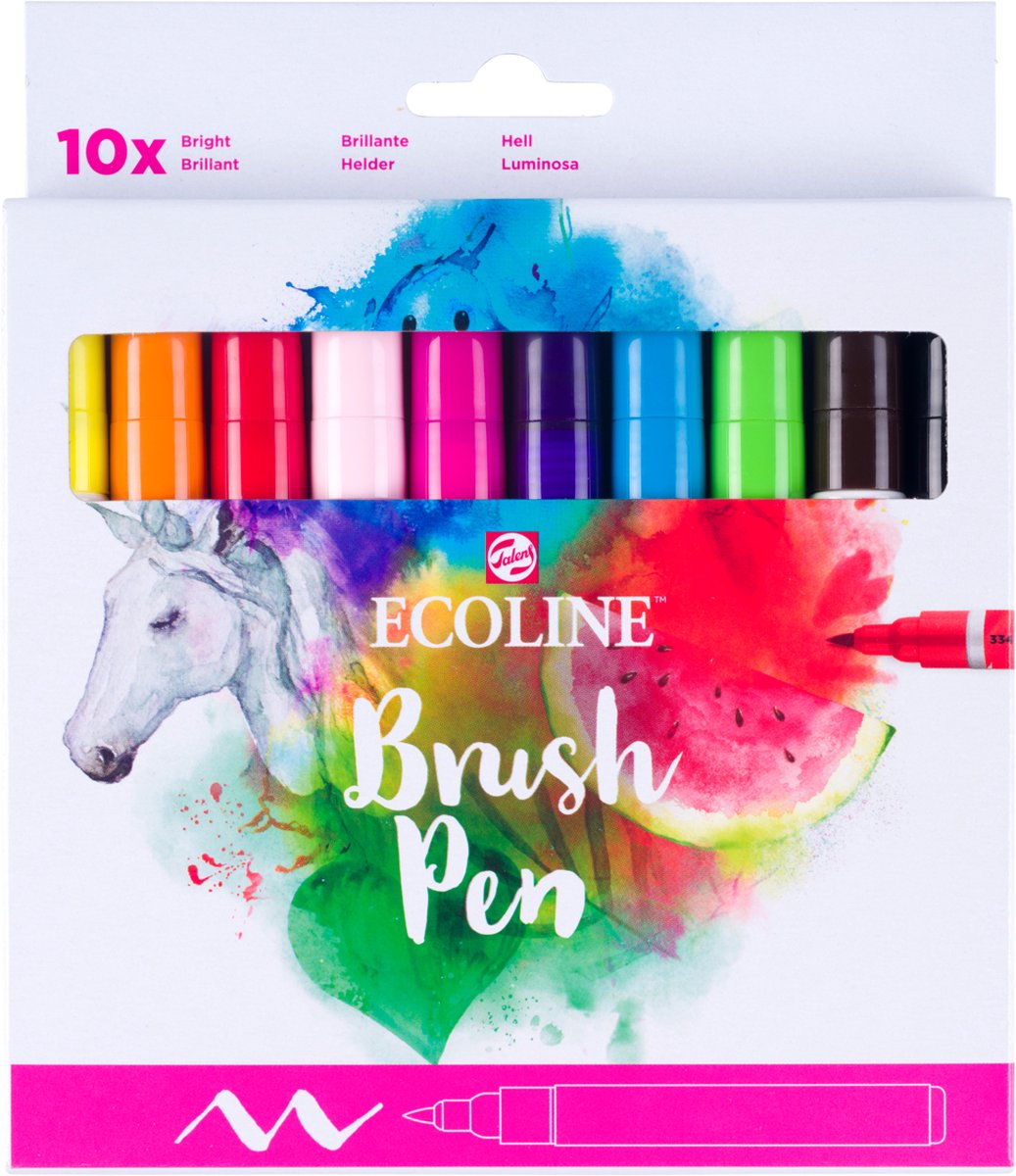 Ecoline Pinselstift-Set klar | 10 Farben