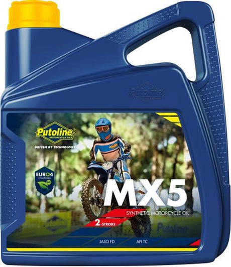 Putoline mx5 synthetisches 2-Takt-Motocross-Enduro-Motoröl-Mischöl – 4 Liter