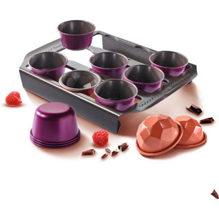 Ottosimon Backformen-Set Tefal Creabake Lila 12 Stück Metall.