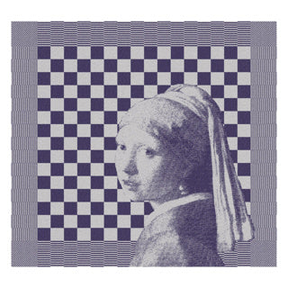 Ddddd Geschirrtuch Mädchen mit Perle 60 x 65 blau | 6 Stück