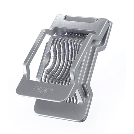 Westmark Eierschneider für runde und ovale Scheiben, einzeln gespannte Schneiddrähte aus Edelstahl, Aluminium Edelstahl, Justus, grau, 10402260