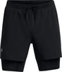 Under armour ua launch 5'' 2-in-1 shorts-blk heren sportbroek - zwart - reflecterend xxl