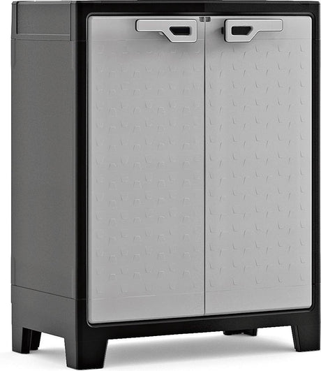 Keter Titan-Niedrigschrank – 2 Regale – 80 x 44 x 100 cm – Schwarzgrau