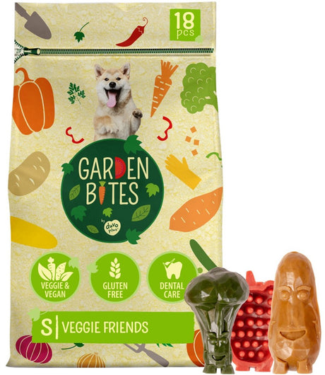 Garden Bites duvoplus – Veggie Friends Hundesnacks – Hundeleckerlis – vegetarisch, glutenfrei – klein, 18 Stück