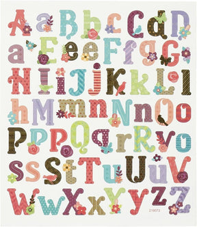Creativ Company Alphabet-Aufkleber - 59x - farbig - Aufkleberbogen 15 x 16,5 cm - Klebebuchstaben - Hobby-Bastel-Aufkleber