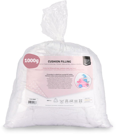 Vaessen Creative Kissenfüllung – Füllung für Kuscheltiere – Füllmaterial aus Polyester – 1000 g