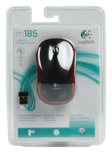 Logitech M185 Wireless Optical Maus Red [RF 2,4 GHz, 1000 DPI, 3-Button, AA, 10 m]