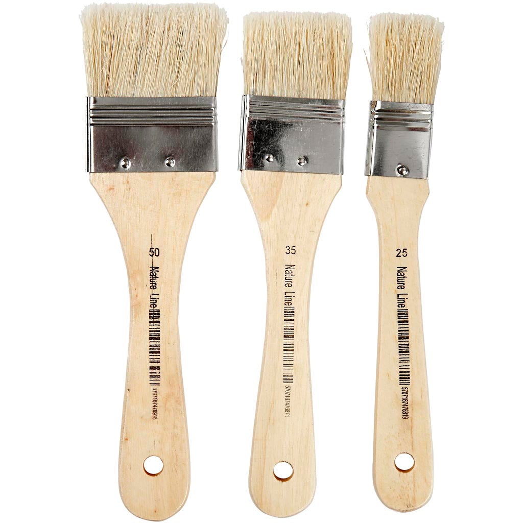 Creativ Company Lack-Lackpinsel, L: 19 cm, B: 25-50 mm, flach, 3 Stück 1 Box