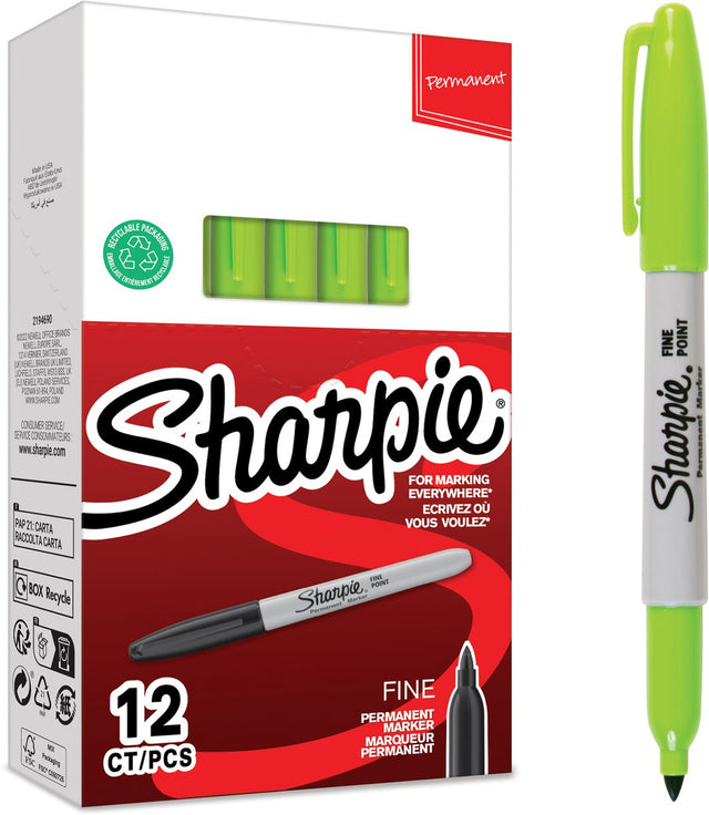 Sharpie Permanentmarker | feiner Punkt | lindgrüne Tinte | 12 Stück