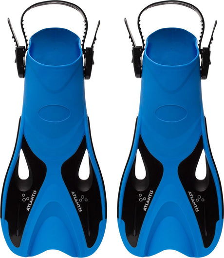 Atlantis dolphin - flippers - zwemvliezen - verstelbare hielstrap - voor zwemmen snorkelen - kinderen - ocean zwart - 30-36