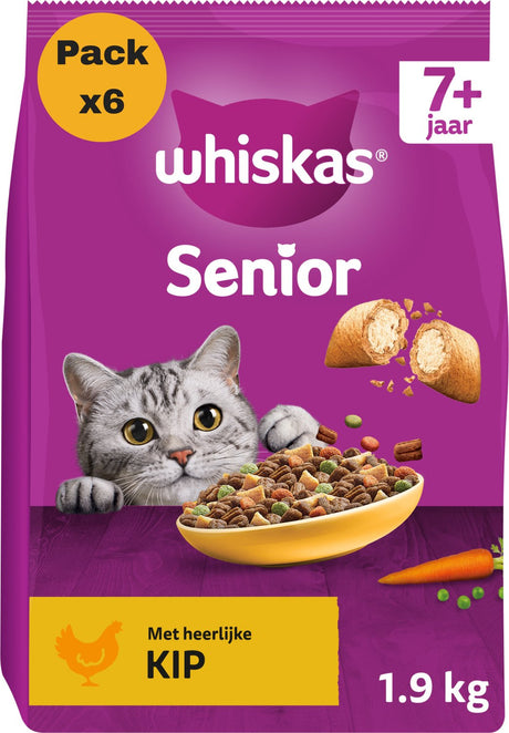 Whiskas 7+ Katzenfutter – Huhn – Beutel 6 x 1,9 kg