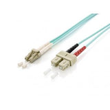 Equip 255319 Glasfaser-Adapterkabel, LC SC, Multimode, OM3, 50 125µ, LSOH, 0,5 m, Türkis