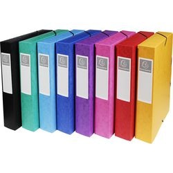 Exacompta 8x Klassifizierungsbox, glänzender Kartonrücken 60 mm – A4 – sortiert – 50600e
