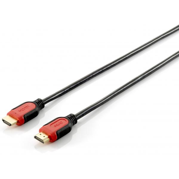 Equip 119343 Highspeed-HDMI-1.4-Kabel mit Ethernet, Typ A, m->m, 3 m, schwarz