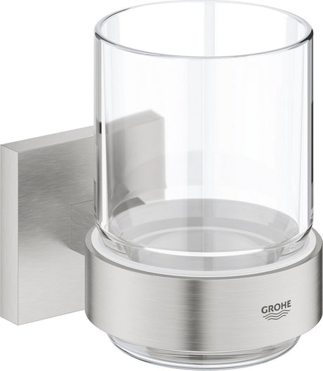 Grohe Start Cube Glas mit Halterung – Supersteel (Edelstahloptik) 41097dc0