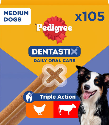 Pedigree Dentastix – mittelgroßer Hund – Zahnpflege – 105 Kauartikel
