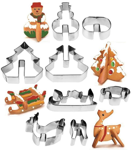 La cucina 3D-Weihnachts-Ausstecher-Set, 8-teilig.