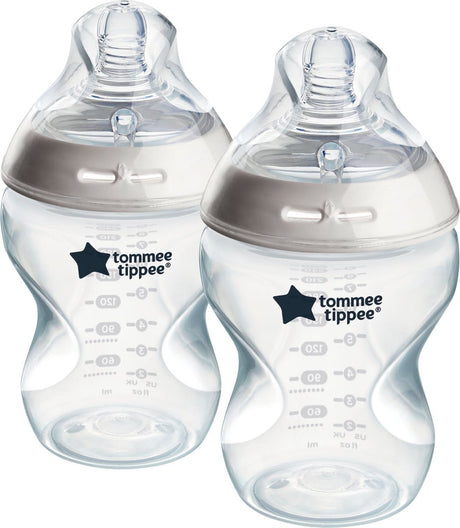 Tommee Tippee Natural Start Babyflaschen – Set mit 2 x 260 ml Babyflaschen – niedrige Fließgeschwindigkeit 3 m+