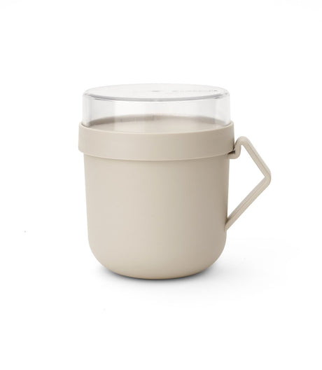 Brabantia Suppenbecher zum Mitnehmen – 600 ml – Kunststoff – zartes Beige