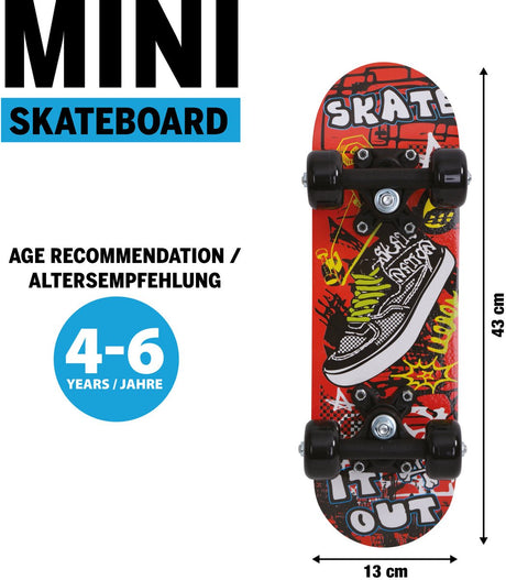 Schildkröt skateboard mini-skateboard 17 inch voor kinderen en beginners. 17