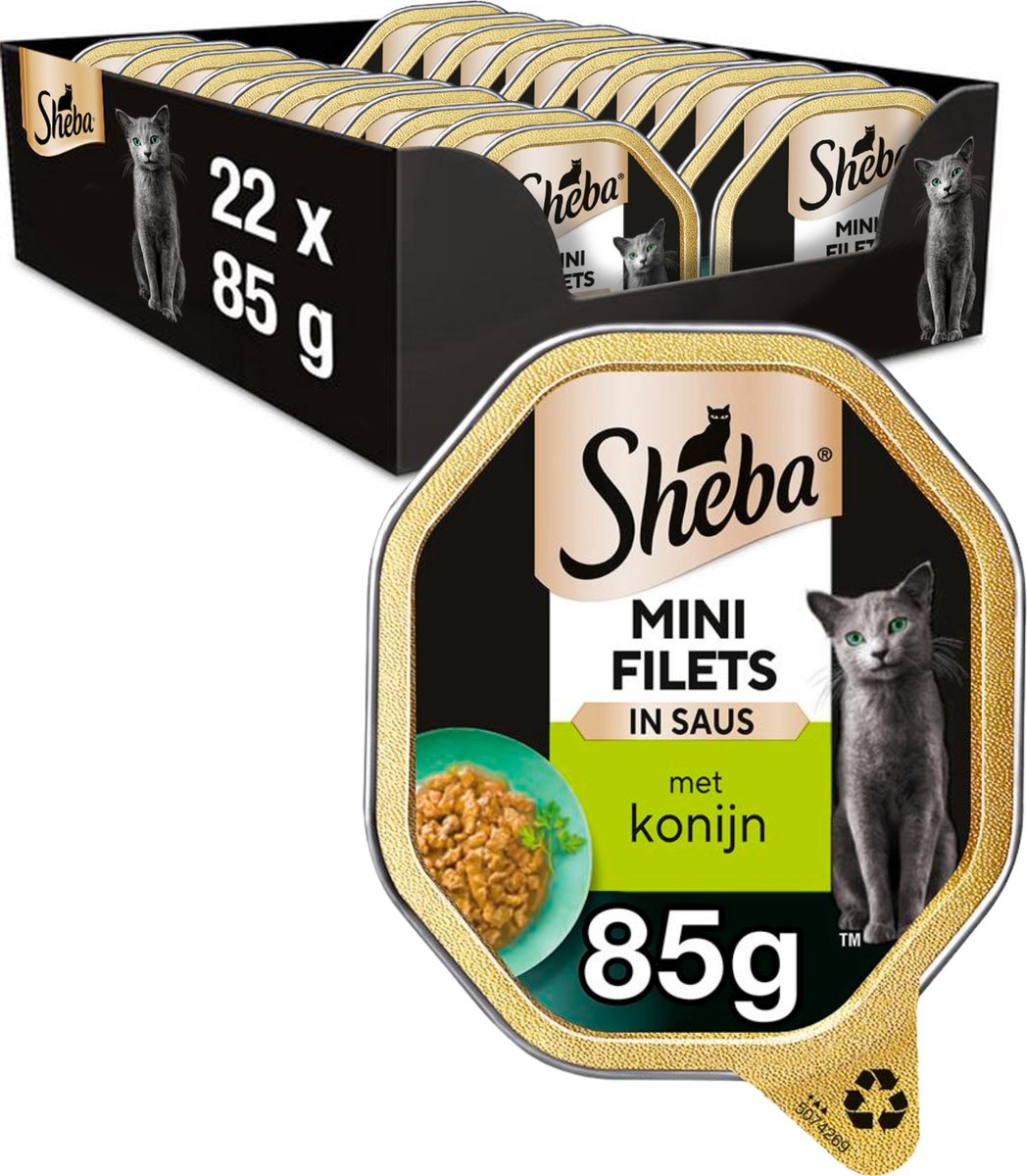 Sheba Katzenfutter – Minifilets – Kaninchen in Soße – Dosen 22 x 85 g