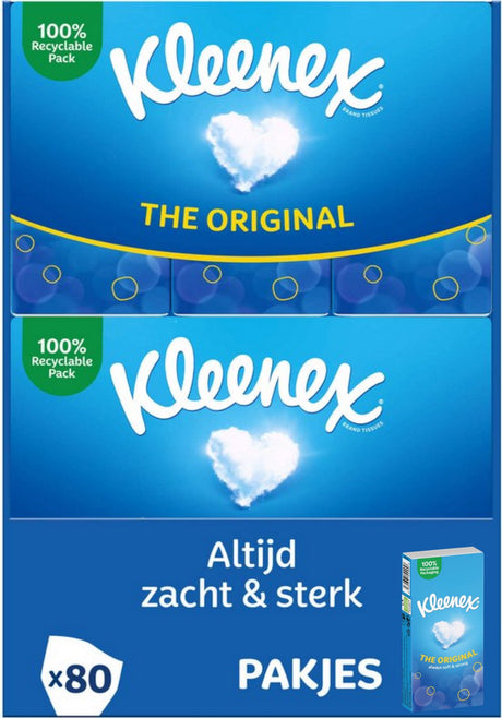 Kleenex-Taschentücher – Original – Vorteilsbox – 8 Packungen x 10 Stück – 80 Taschentücher