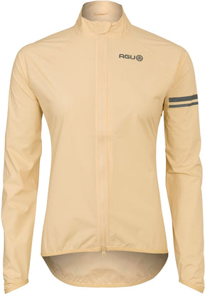 Agu essential - regenjack dames - fietsjack - waterdicht - winddicht - ademend - getapete naden - reflecterend - beige m