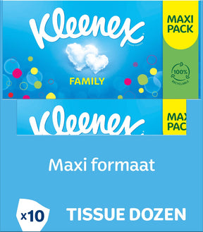 Kleenex-Taschentücher – Familienbox – Vorteilspackung – 10 x 128 Stück (1280 Taschentücher)