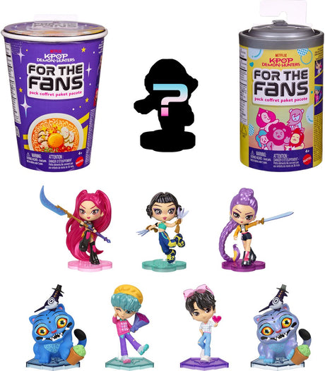 Mattel k-pop demon hunters collectible figuur - verrassingsitem - willekeurig figuurtje in noodle cup of soda can