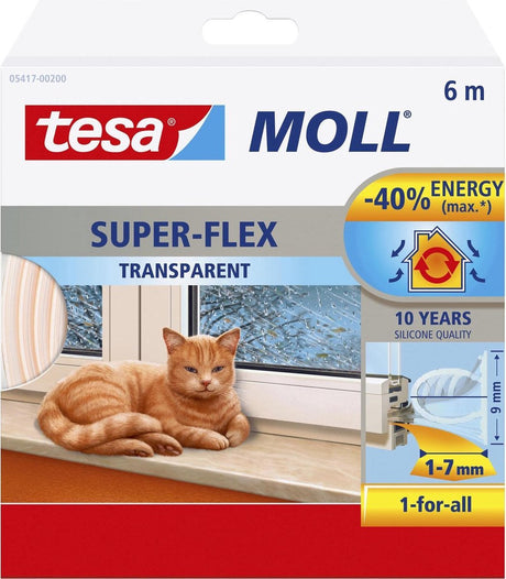 Tesa Moll Superflex Silikon - transparent - 9 mm x 6 m
