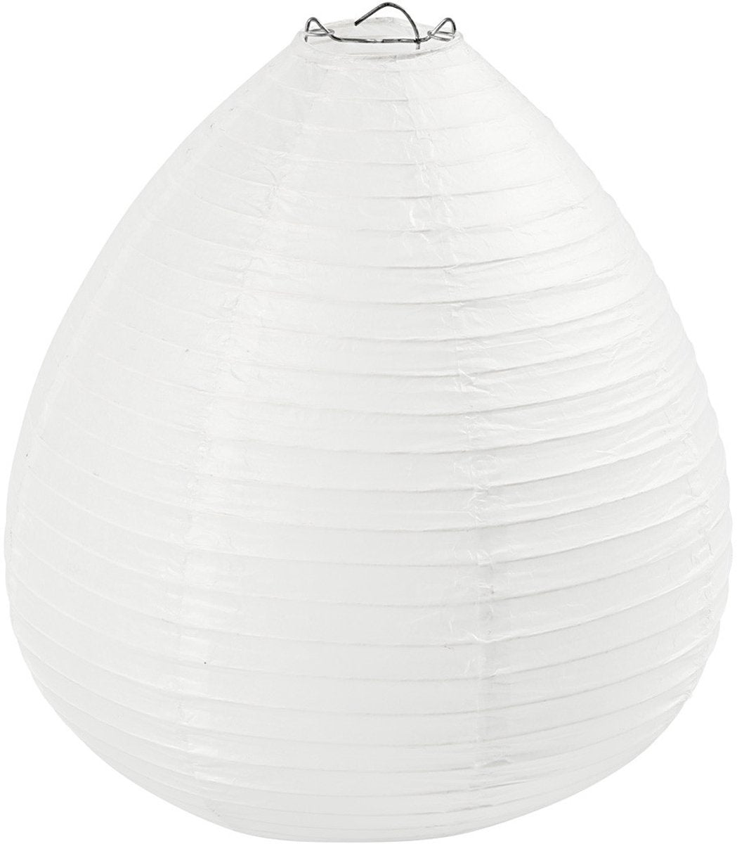 Creativ Company Reispapierlampe weißer Tropfen, 27cm