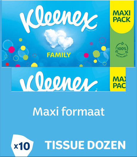 Kleenex-Taschentücher – Familienbox – Vorteilspackung – 10 x 128 Stück (1280 Taschentücher)