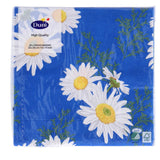 Duni Servietten Gänseblümchenblau 33x33 cm | 12 Stück