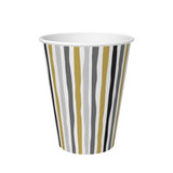 Duni Tassen Streifen schwarz gold 24 cl 10 Stück | 5 Stück